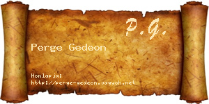 Perge Gedeon névjegykártya